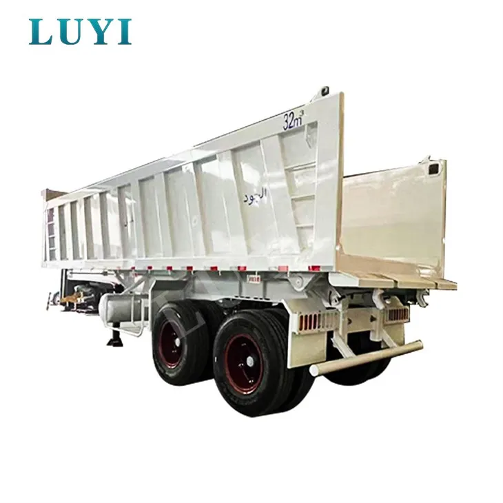 Remolque de camión de 2 ejes Semirremolque de descarga trasera de alta calidad