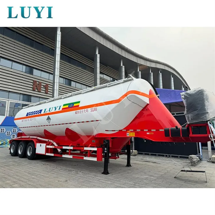 Semirremolque con tanque de polvo vertical de 3-ejes y 40 metros cúbicos