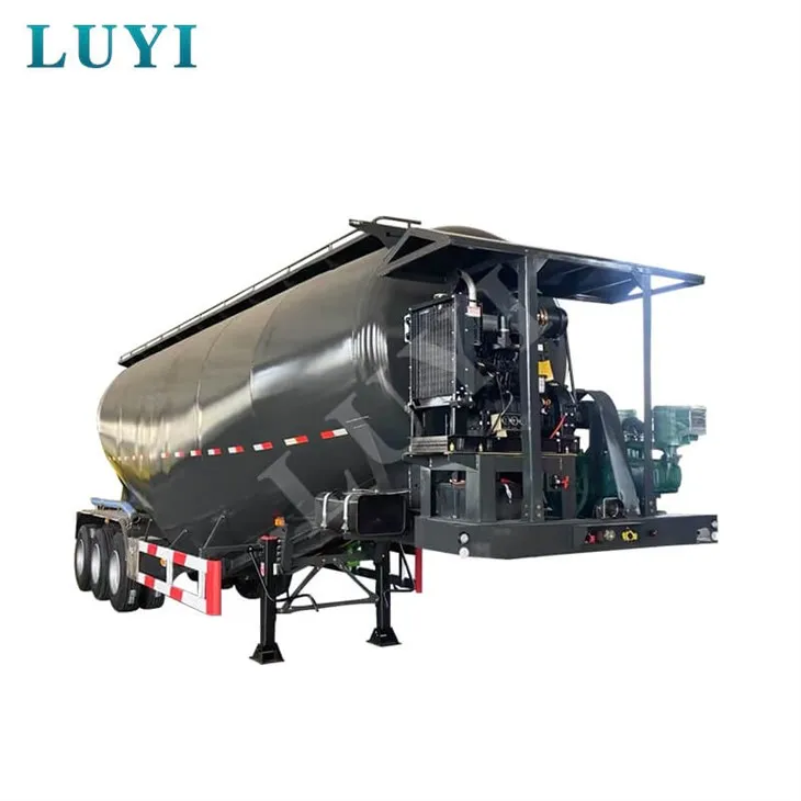 Semirremolque cisterna de cemento negro de 3-ejes y 35-metros cúbicos