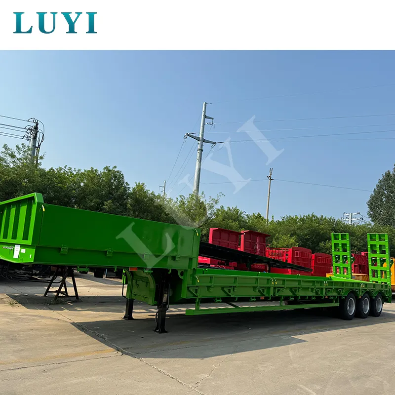 Semirremolque de plataforma baja de 3-eje