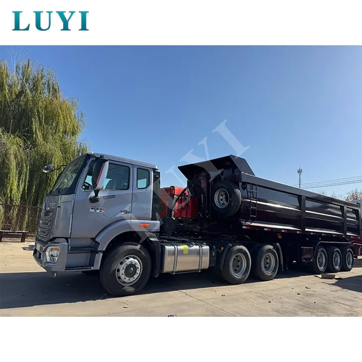 Semirremolque de volcado-trasero hidráulico tipo U-de 3-ejes