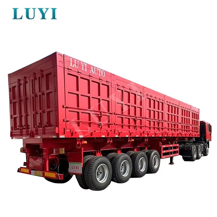 Semirremolque de descarga lateral de 4 ejes para construcción y minería