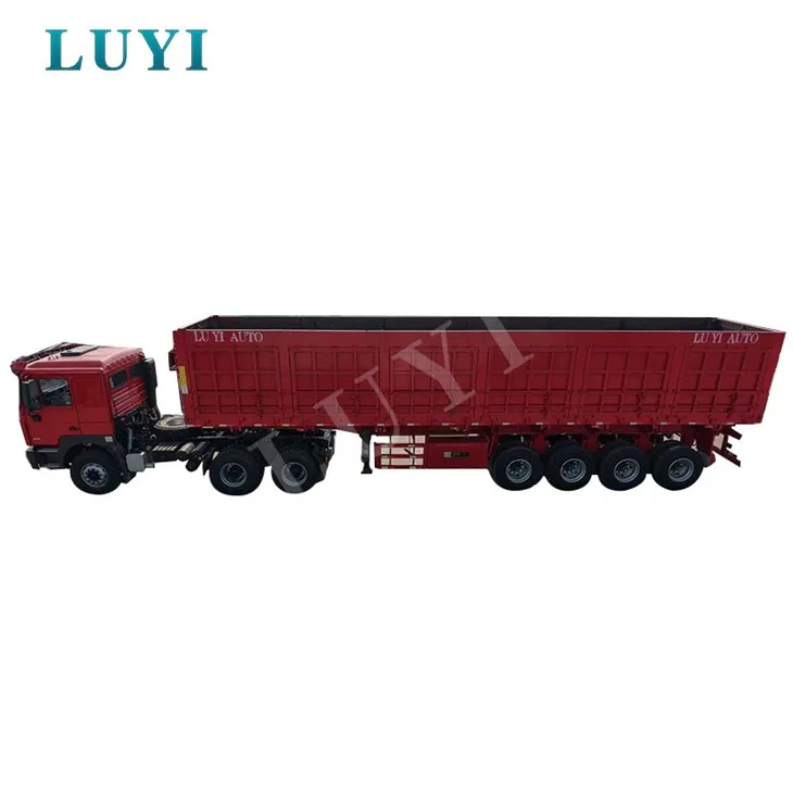 Semirremolque volquete lateral rojo de alta resistencia