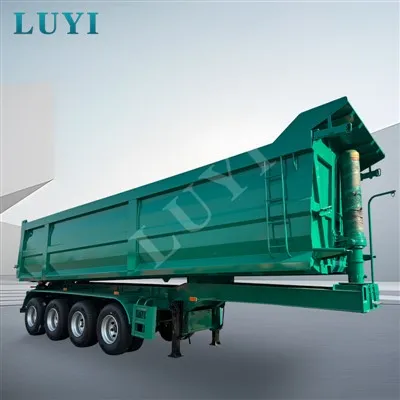 Semi de volcado rectangular de 4 ejes traseros traseros traseros