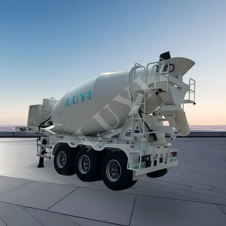 Semirremolque mezclador de cemento de tres-ejes-con 12 metros cúbicos de capacidad